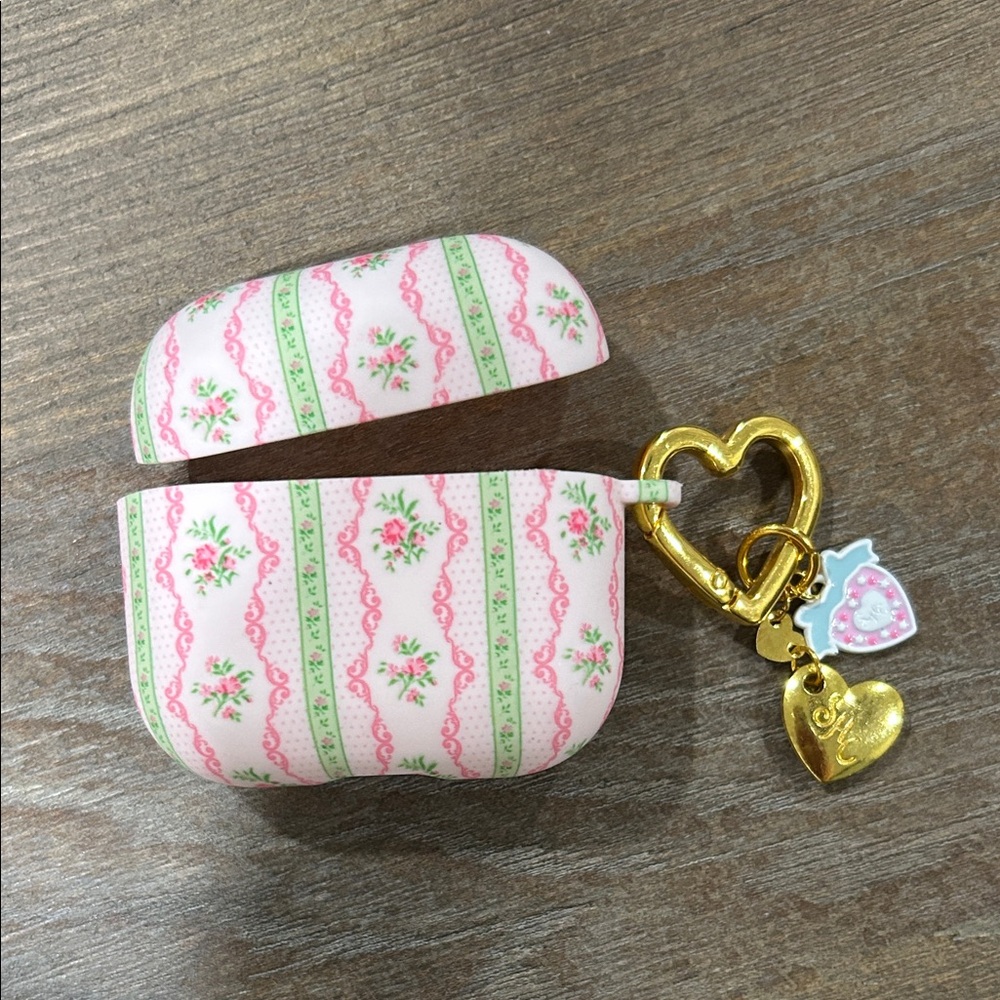 Floral AirPods Case with Heart Charm